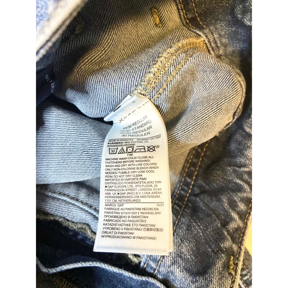 Gap Denim High Rise Wide Leg Crop Jeans Size 10/30R Medium Wash Utility Blue - Picture 3 of 4